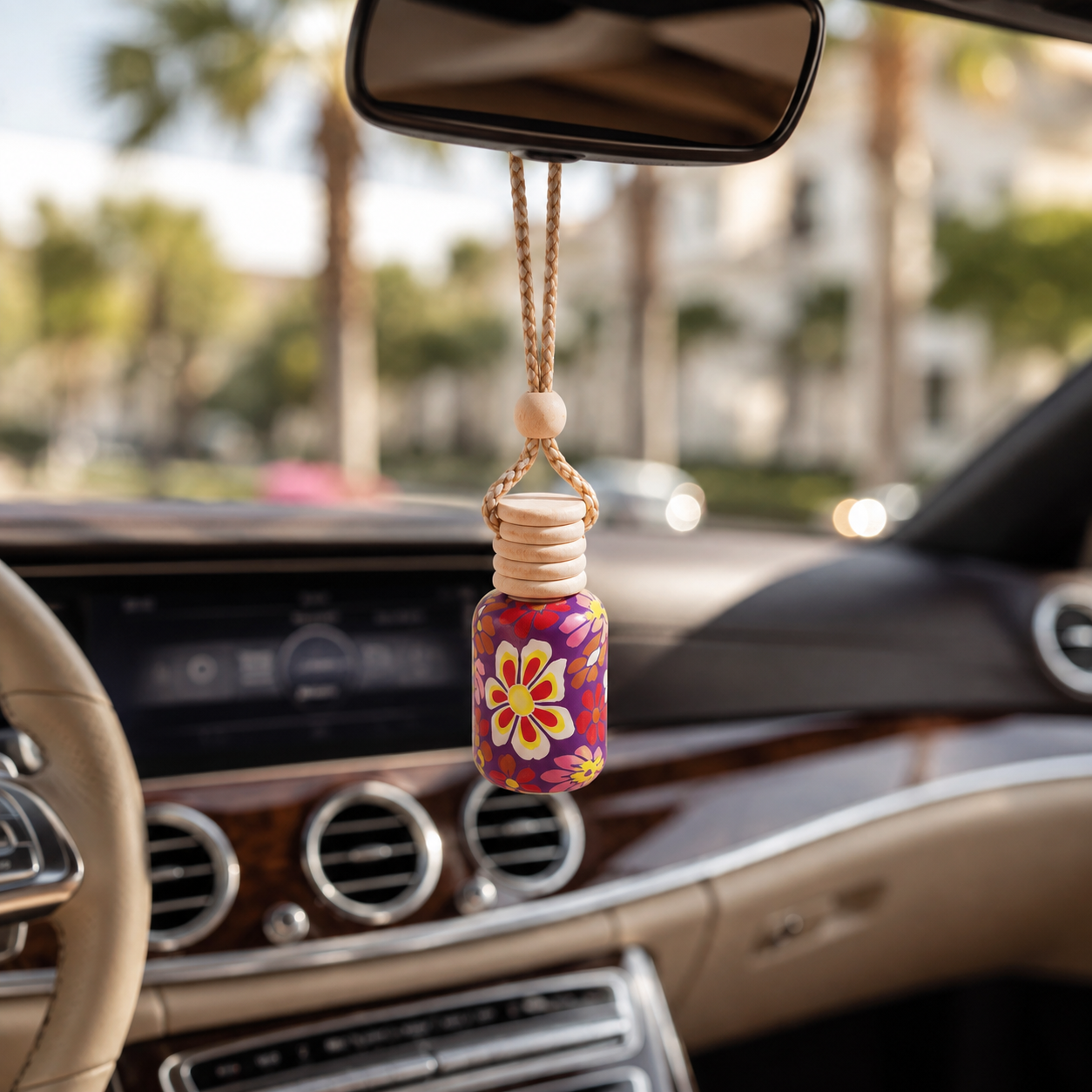 Good Vibes Mini Retro Floral Car Diffuser | Luxury Car Air Freshener