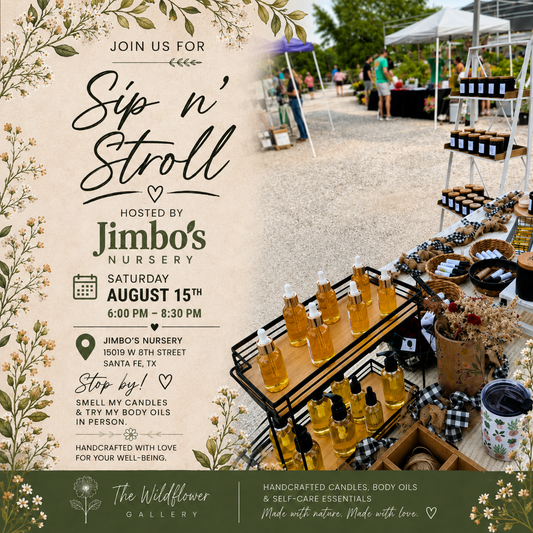 End of Summer Sip n’ Stroll at Jimbo’s Nursery | Santa Fe, TX