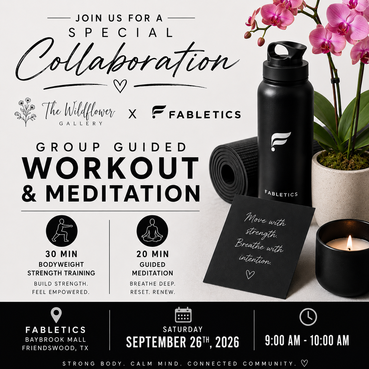 Strength Meets Stillness | Group Guided Workout & Meditation at Fabletics Baybrook in Friendswood, TX