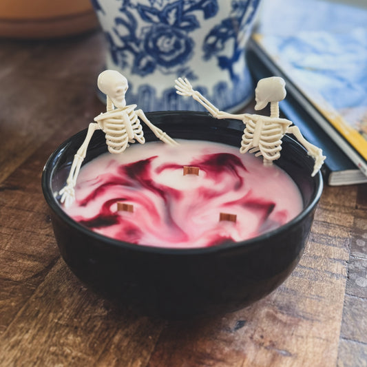 R.I.P (Relax In Peace) Cashmere Pumpkin Luxury Halloween Skeleton Candle with Wood Wicks