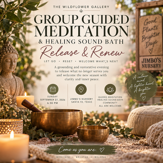 Release & Renew | Group Guided Meditation & Healing Sound Bath at Jimbo's Nursery in Santa Fe, TX