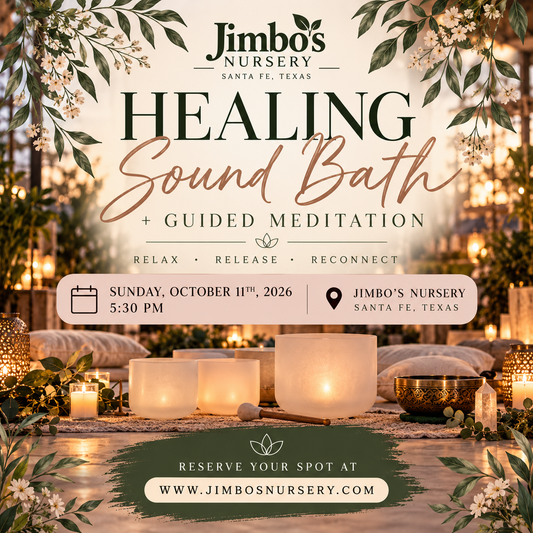 October Healing Sound Bath & Guided Meditation at Jimbo's Nursery in Santa Fe, TX