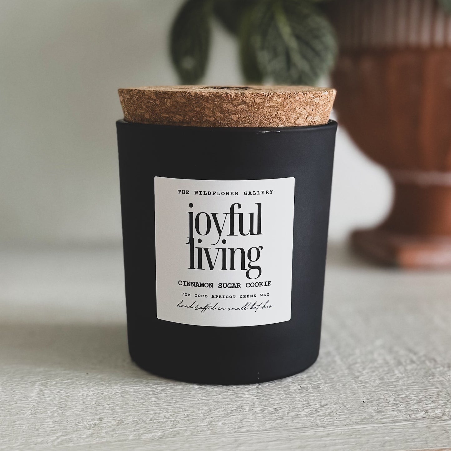 joyful living cinnamon sugar cookie scented candle with coconut wax and wood wick