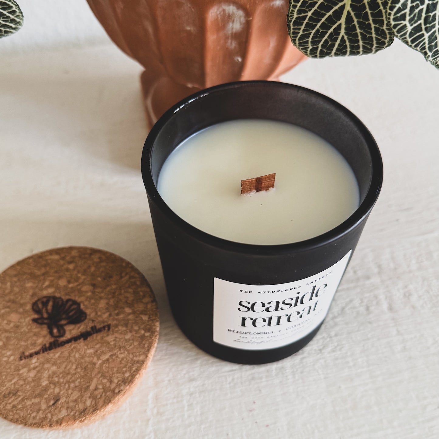 luxury handcrafted candle with wood wick