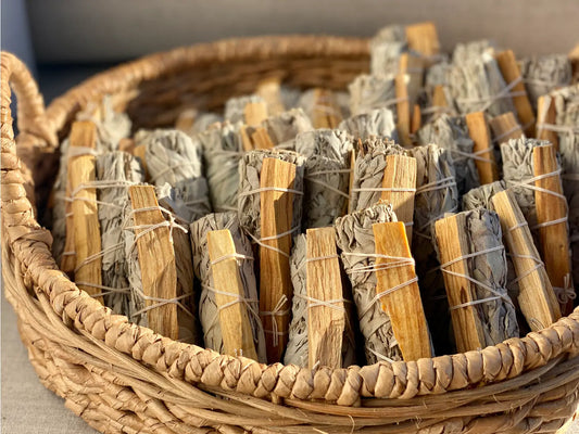 sustainably sourced white sage and palo santo bundle for home cleansing